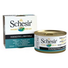 Schesir Tuna with Yellow Tail Консервы для кошек с тунцом и желтохвостом в желе (банка)