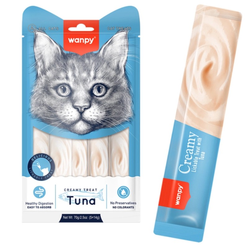 Wanpy Creamy Lickable Treats Tuna Лакомства для кошек жидкое с тунцом