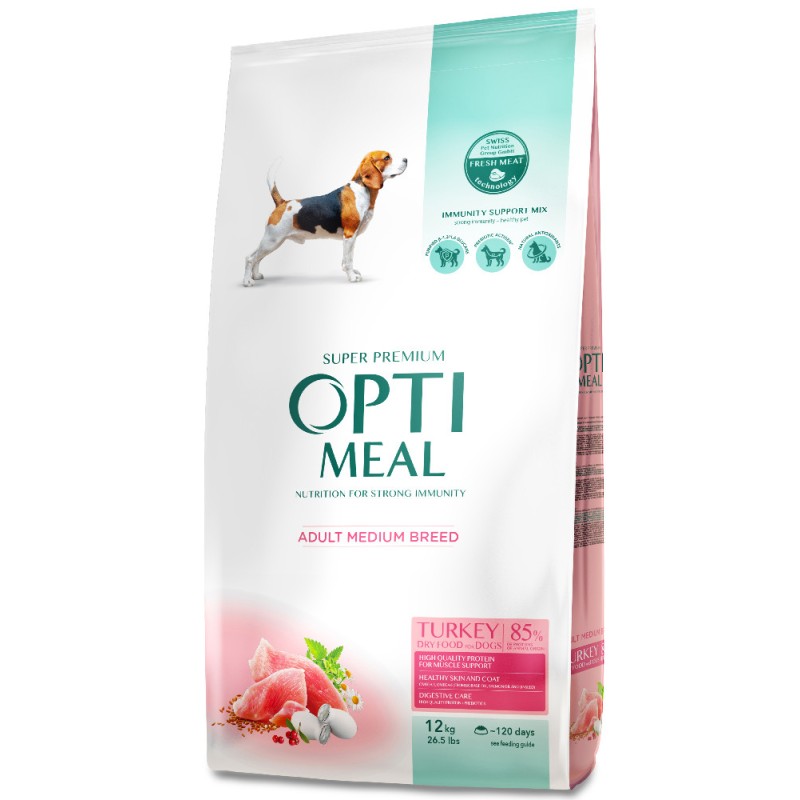 Optimeal Dog Medium Adult Сухой корм для взрослых собак средних пород с индейкой