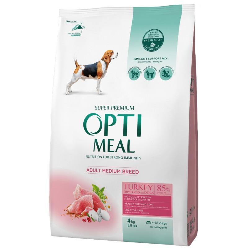 Optimeal Dog Medium Adult Сухой корм для взрослых собак средних пород с индейкой