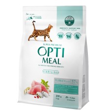 Optimeal Cat Adult Sterilised Turkey with Oat Сухой корм для взрослых стерилизованных кошек с индейкой и овсом