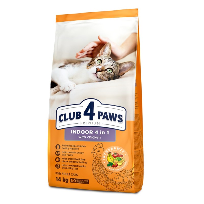Club 4 Paws Premium Indoor 4 in 1 Сухий корм для дорослих кішок, що живуть у приміщенні