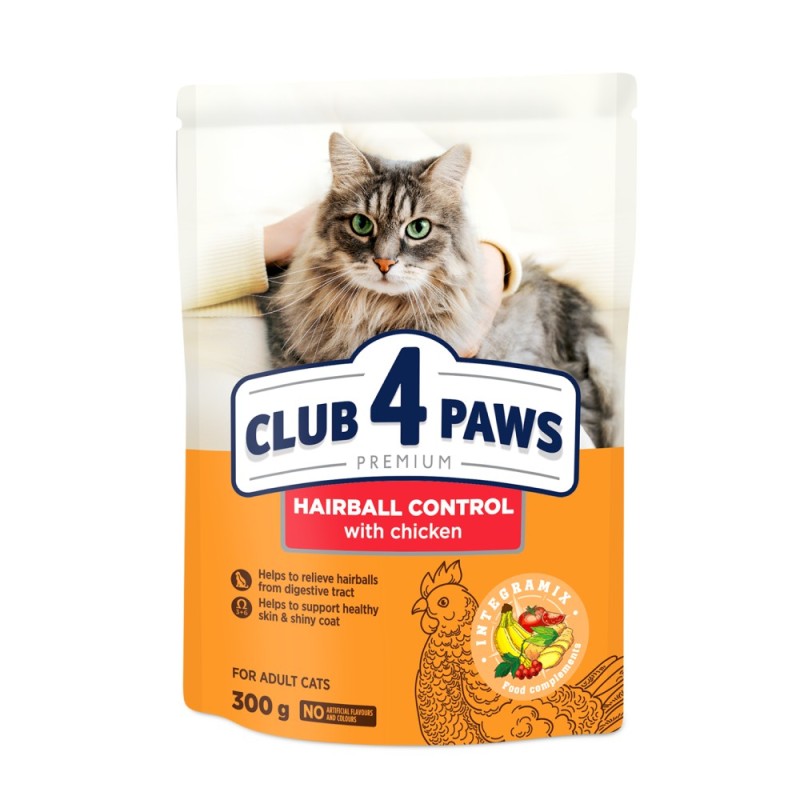 Club 4 Paws Premium Hairball Control Сухий корм для дорослих кішок з ефектом виведення вовни