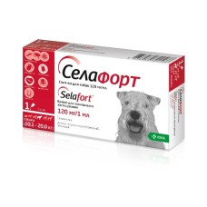 Selafort Селафорт Спот-он Капли на холку от блох и клещей для собак от 10,1 до 20 кг