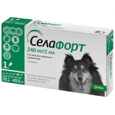 Selafort Селафорт Спот-он Капли на холку от блох и клещей для собак от 20,1 до 40 кг
