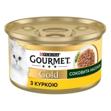 Gourmet Gold Консервы для взрослых кошек сочное наслаждение с курицей
