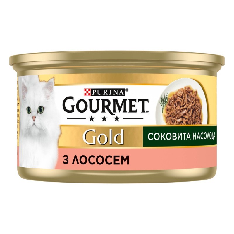 Gourmet Gold Консервы для взрослых кошек сочное наслаждение с лососем