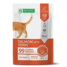 Nature's Protection Adult Sterilised with Salmon & Herbs Консервы для стерилизованных кошек с лососем и травами
