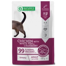 Nature's Protection Cat Adult Urinary Chicken with White Fish & Cranberry Консервы для взрослых кошек для поддержки мочевыводящей системы с курицей