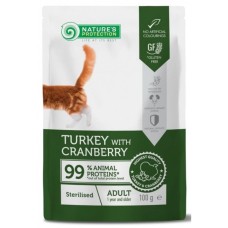 Nature's Protection Cat Adult Sterilised Turkey & Cranberry Консервы для стерилизованных кошек с индейкой и клюквой