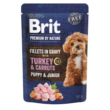 Brit Premium Dog Puppy Fillets in Gravy Turkey and Carrots Консервы для щенков малых пород филе в соусе с индейкой и морковью